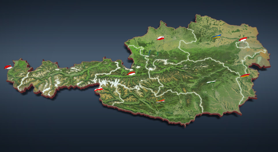 Mapa administrativo de Austria