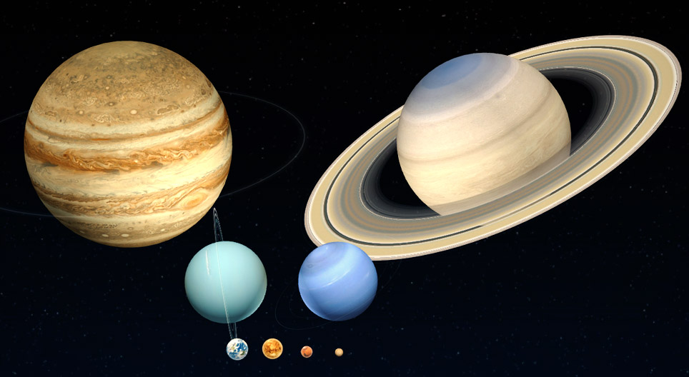 Planetas, tamaños