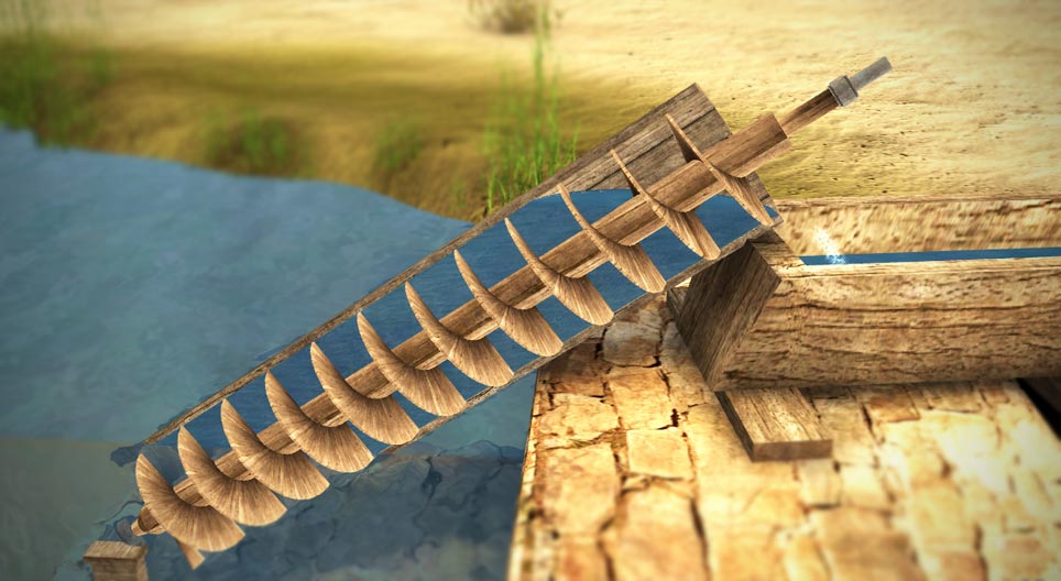 El tornillo de Arquímedes (siglo III a. C.)
