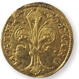 I. Károly aranyforintja az Anjouk jelképével, a liliommal