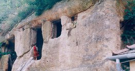 Dwelling carved into rhyolite rock
