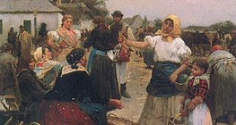 Lajos Deák-Ébner - The Poultry Market (1885)