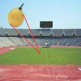 The size of the nucleus compared to the atom