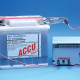 A lead-acid battery being charged