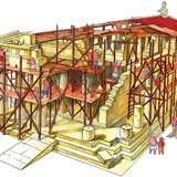 This is what the construction of a temple building may have looked like in ancient Hellas in the 5th century BC