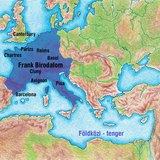 A Frank Birodalom térképe (800 körül)