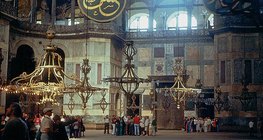 Interior of the Hagia Sophia Mosque in Istanbul