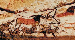 Aurochs and horse, Lascaux cave paintings