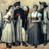 Magyarország néhány jelentős nemzetisége (balról): román, magyar, szlovák és német