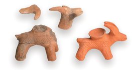 Prehistoric pot and candle holder, and their reconstructions