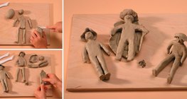 Making figures of modelling clay
