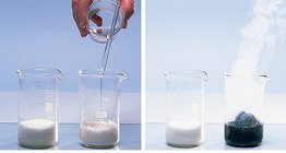 Θειϊκό οξύ αντιδρά με ζάχαρη