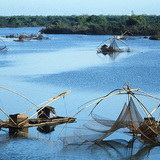 Fishing boats on the Mekong River