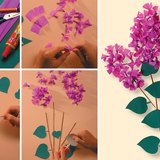 Making lilac flowers from crepe paper