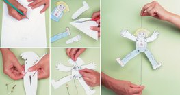 Creating cutout paper marionette