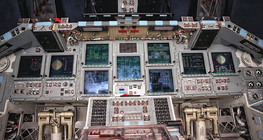 Cockpit of a space shuttle