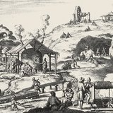 Ore mine in the 19th century