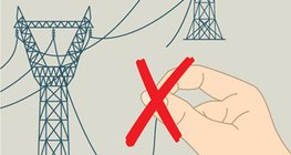 Do not touch the broken wire of a transmission line