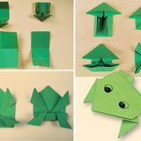 Making an origami jumping frog