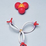 The space-filling and stick model of the sulfur trioxide molecule