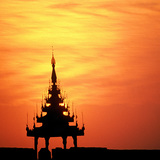 Bastion of the Mandalay Palace at sunset