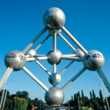Atomium, a symbol of Brussels, which represents the crystal lattice of iron