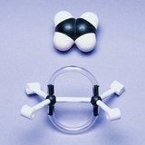 Space-filling and stick model of the ethylene molecule