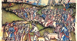 Depiction of the Mongol invasion of Europe in the Chronica Hungarorum written by Johannes de Thurocz