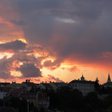 Tyndall effect at sunset