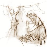 Wet clothes laid out in an airy, warm area dry faster