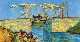 Van Gogh: The Langlois Bridge at Arles with Women Washing (1888, Post-Impressionism)