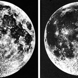 Waxing gibbous (left) and waining gibbous phases of the Moon