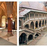 Corvin Castle: great hall and the courtyard (Romania)