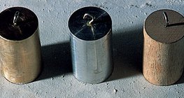 Copper, aluminium and wood all have a different density