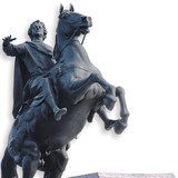 Sculpture of Peter the Great on a horse