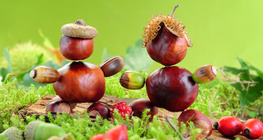 Toys made from conkers and acorns