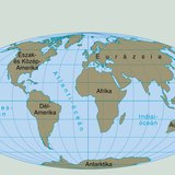 A Föld egész felületét mutató térkép 