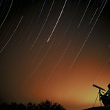 Star trails captured with long exposure time