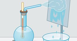 Condensation of steam on a glass pane