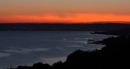 Sunset after a volcanic eruption