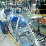 The factory hall of the Hungarian Suzuki factory 