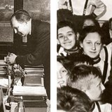 Zoltán Kodály, leader of the Folk Music Research Group of the Hungarian Academy of Sciences · Zoltán Kodály with children
