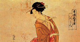 Chobunsai Eishi's woodblock print (18th century)