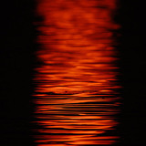 Setting sun reflected on the water