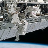 The astronauts at work