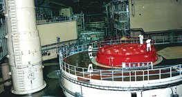 The reactor hall within the primary circuit of the Paks Nuclear Power Plant