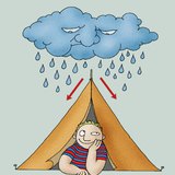 A tent as a drainage divide