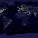Satellite image of Earth at night