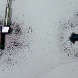 Magnetic field of a current-carrying coil and a bar magnet