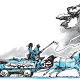 Kőmíves Kelemen felesége és annak kocsisa Déva vára felé tartanak a viharban